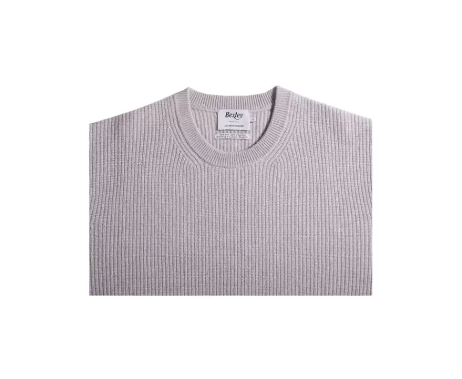Online Jersey de lana para hombre cuello redondo Gris moteado claro Coltan Jerséis Cuello Redondo | Jerséis De Punto