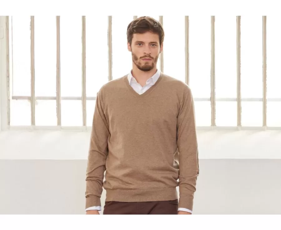 Hot Jersey fino de algodón pima/cachemira para hombre con cuello en V Topo moteado Vadim Jerséis De Cuello Pico