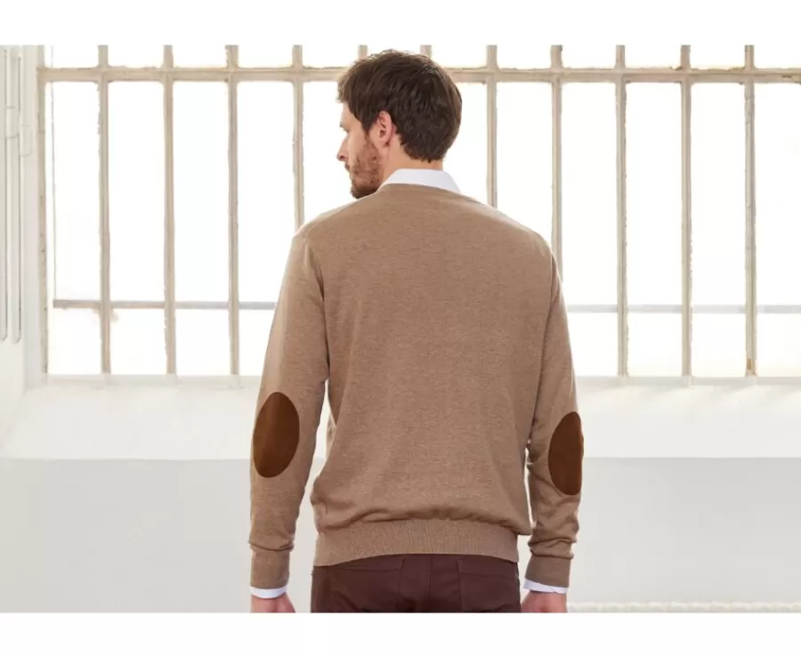 Hot Jersey fino de algodón pima/cachemira para hombre con cuello en V Topo moteado Vadim Jerséis De Cuello Pico