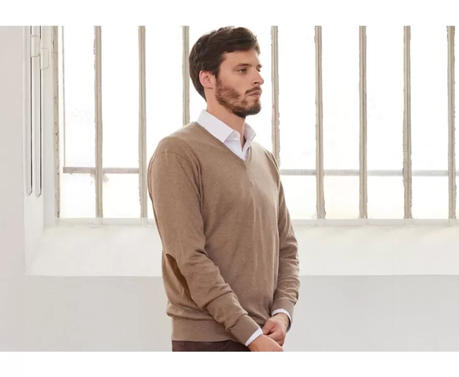 Hot Jersey fino de algodón pima/cachemira para hombre con cuello en V Topo moteado Vadim Jerséis De Cuello Pico