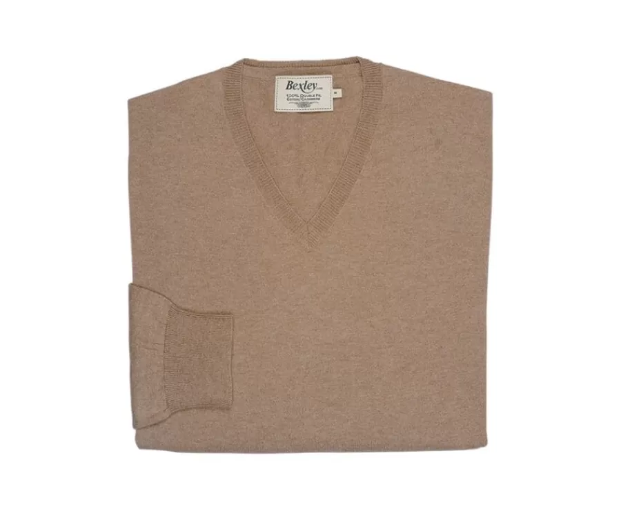 Hot Jersey fino de algodón pima/cachemira para hombre con cuello en V Topo moteado Vadim Jerséis De Cuello Pico