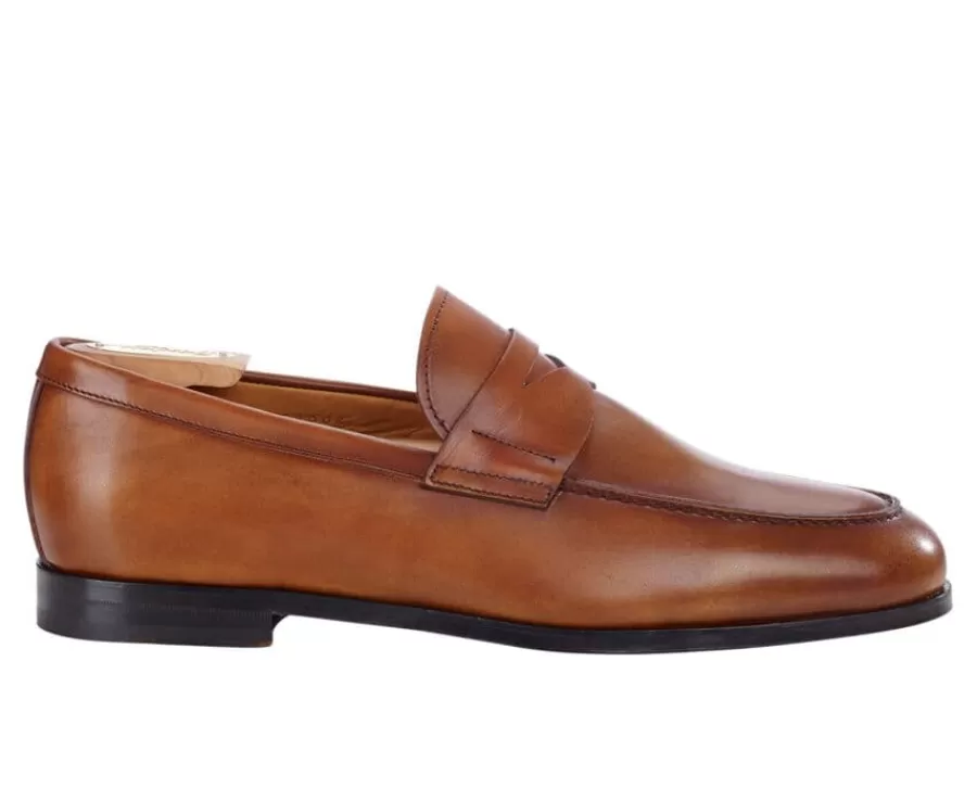 Sale Mocasín de piel para hombre Dorado Patinado Derybrook Zapatos Confort | Mocasines