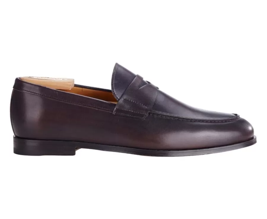 Cheap Mocasín de piel para hombre Pardo Patinada Derybrook Zapatos De Boda | Mocasines