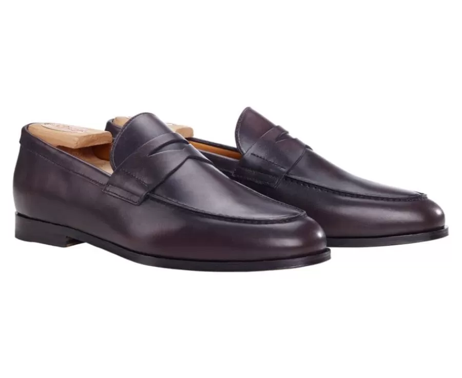 Cheap Mocasín de piel para hombre Pardo Patinada Derybrook Zapatos De Boda | Mocasines