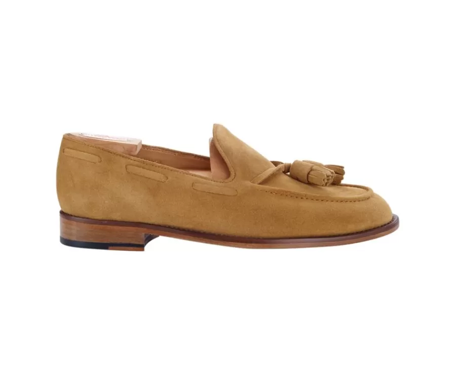 Fashion Mocasín de terciopelo Coñac para hombre Picadilly Zapatos De Boda | Mocasines