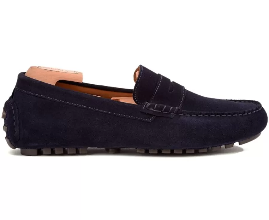 Discount Mocasín de verano para hombre de terciopelo Azul marino Ferguson Mocasines Y Drivers