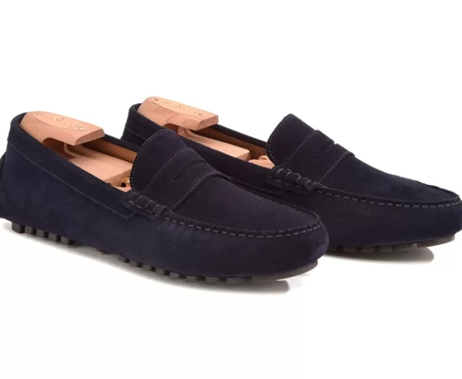 Discount Mocasín de verano para hombre de terciopelo Azul marino Ferguson Mocasines Y Drivers