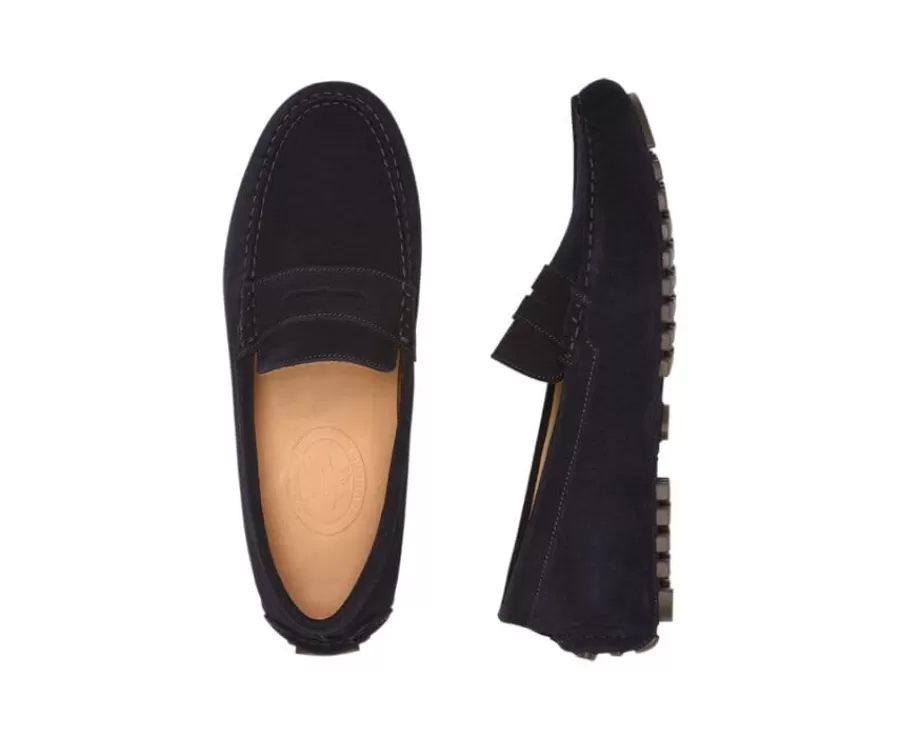Discount Mocasín de verano para hombre de terciopelo Azul marino Ferguson Mocasines Y Drivers