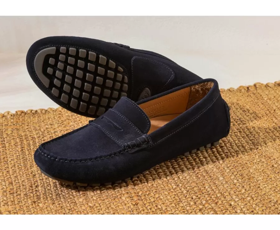 Discount Mocasín de verano para hombre de terciopelo Azul marino Ferguson Mocasines Y Drivers