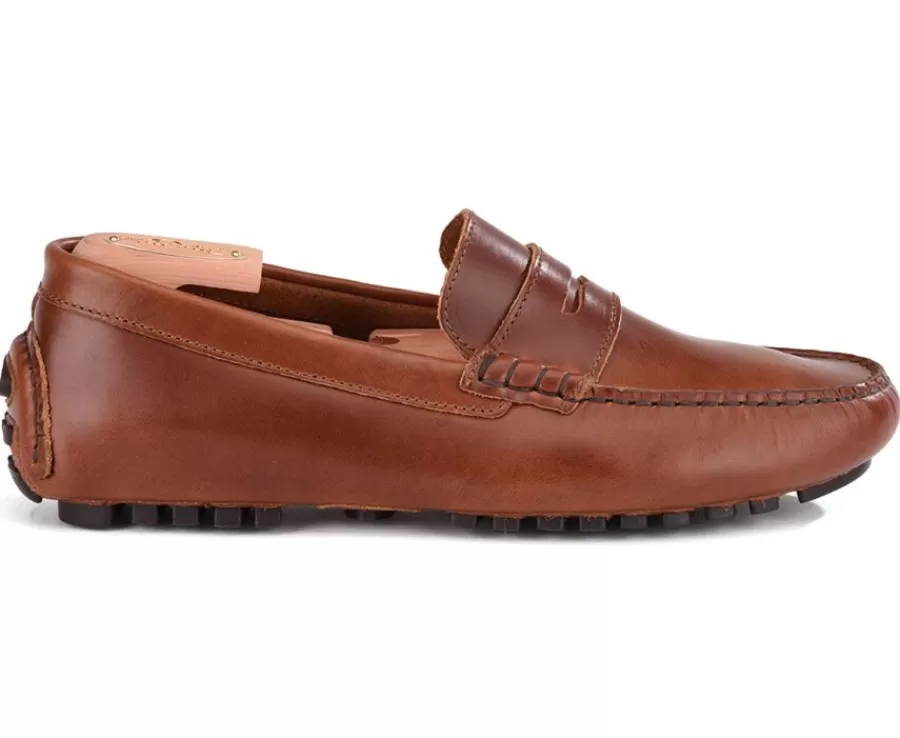 Hot Mocasín de verano para hombre en piel Dark Chestnut Ferguson Mocasines Y Drivers