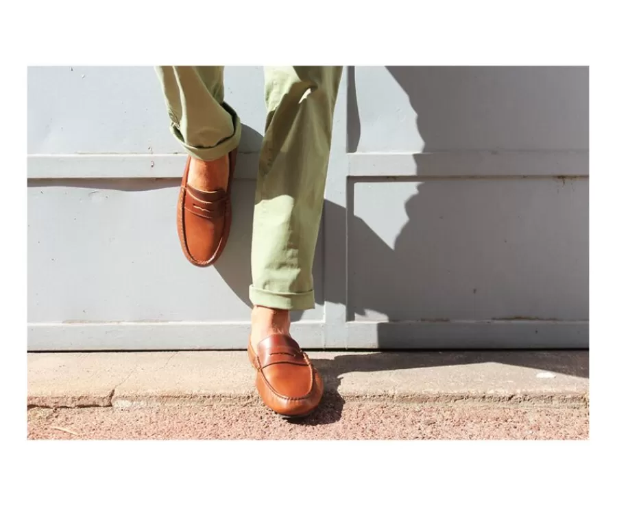 Hot Mocasín de verano para hombre en piel Dark Chestnut Ferguson Mocasines Y Drivers