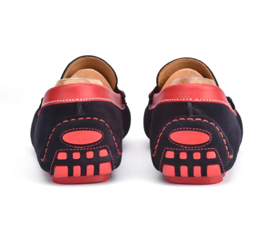 Online Mocasín de verano para hombre terciopelo Azul marino y piel Rojo Ferguson Mocasines Y Drivers