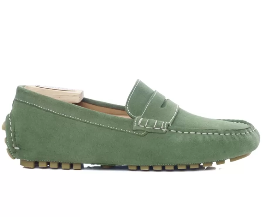 Best Sale Mocasín de verano para hombre Terciopelo Verde Ferguson Mocasines Y Drivers