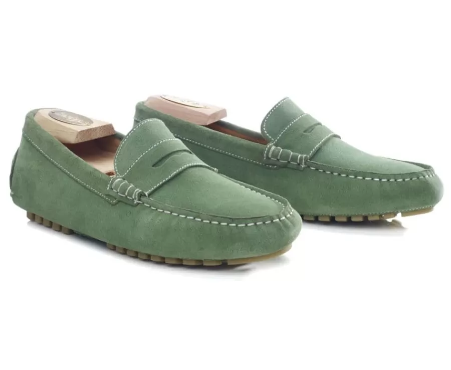 Best Sale Mocasín de verano para hombre Terciopelo Verde Ferguson Mocasines Y Drivers