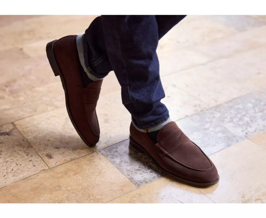 Online Mocasín para hombre Terciopelo Pardo  Derybrook Mocasines