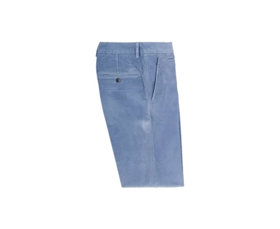 Clearance Pantalón chino de pana Azul grisáceo para hombre Norman Pantalones Ajustados