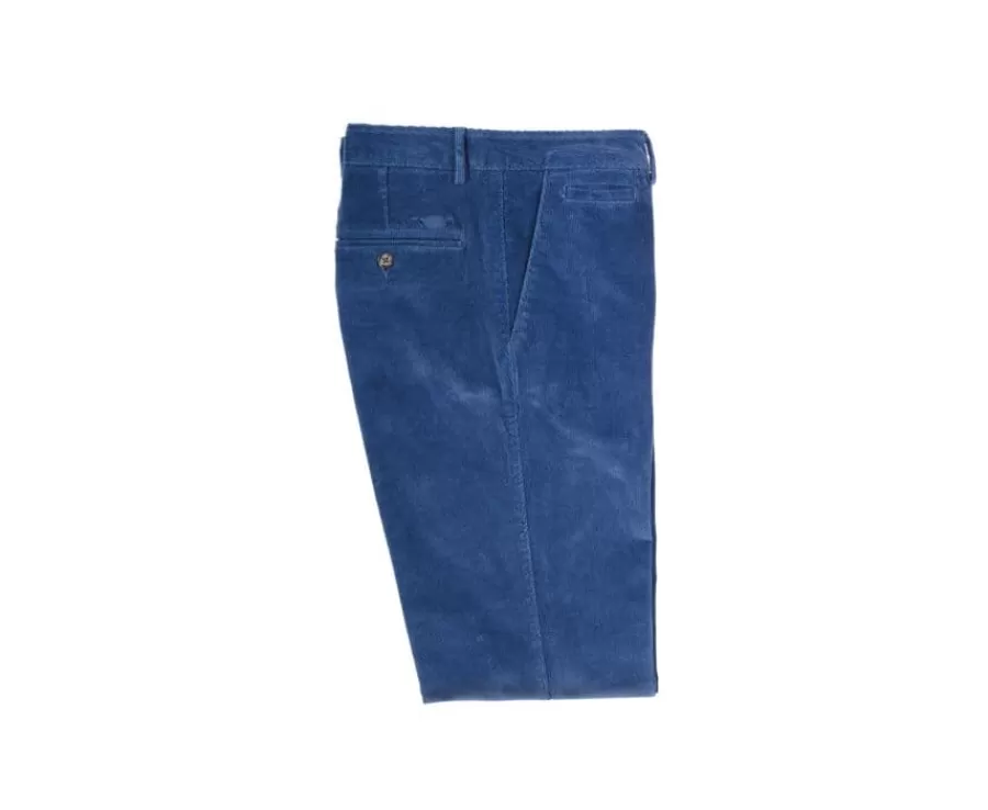 Outlet Pantalón chino de pana Azul Vaquero para hombre Norman Pantalones Ajustados