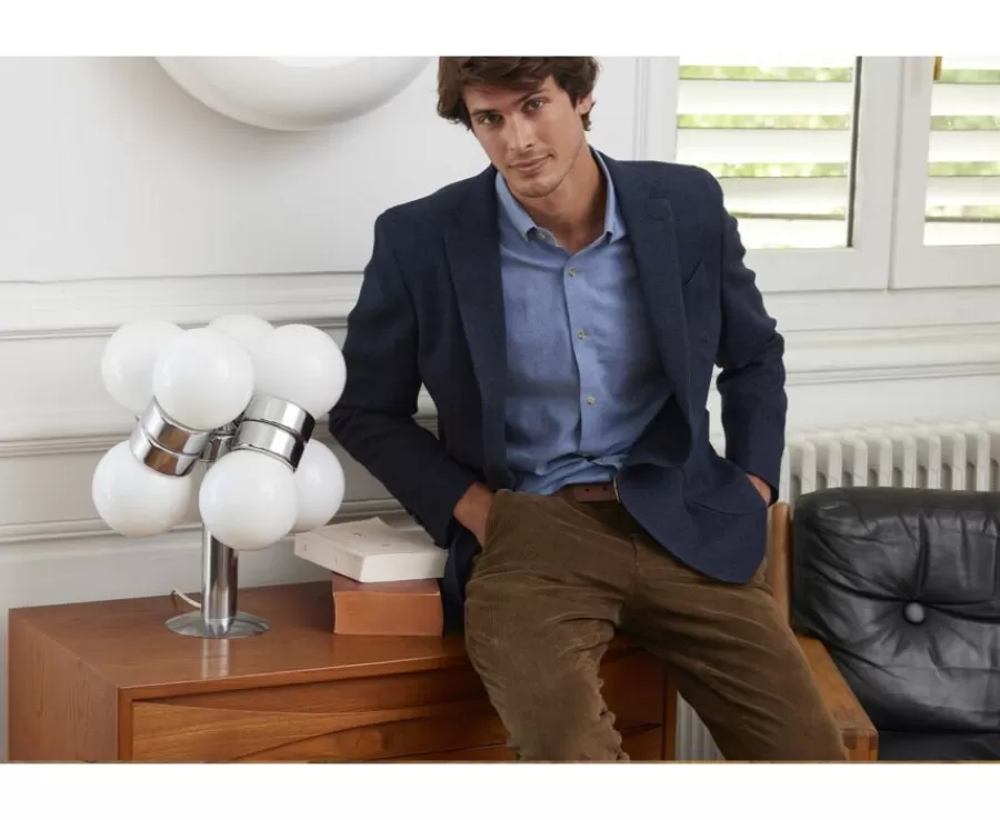 Best Pantalón chino de pana Caqui claro para hombre Norman Pantalones Ajustados