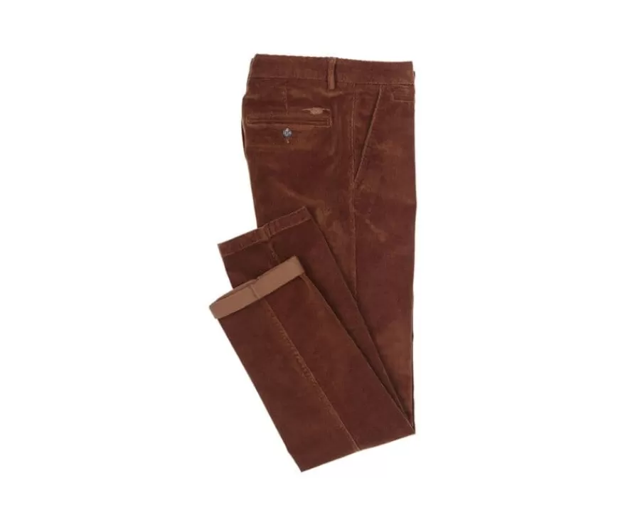 Outlet Pantalón chino de pana Caramelo Oscuro para hombre Norman Pantalones Ajustados