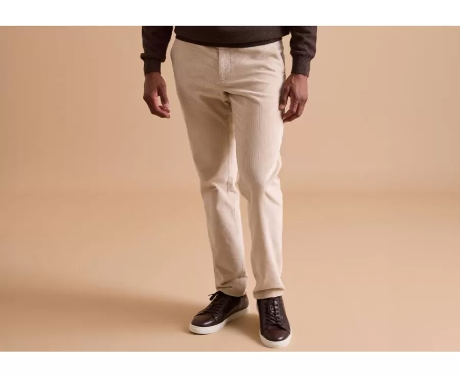 Clearance Pantalón chino de pana Crudo para hombre Norman Pantalones Ajustados