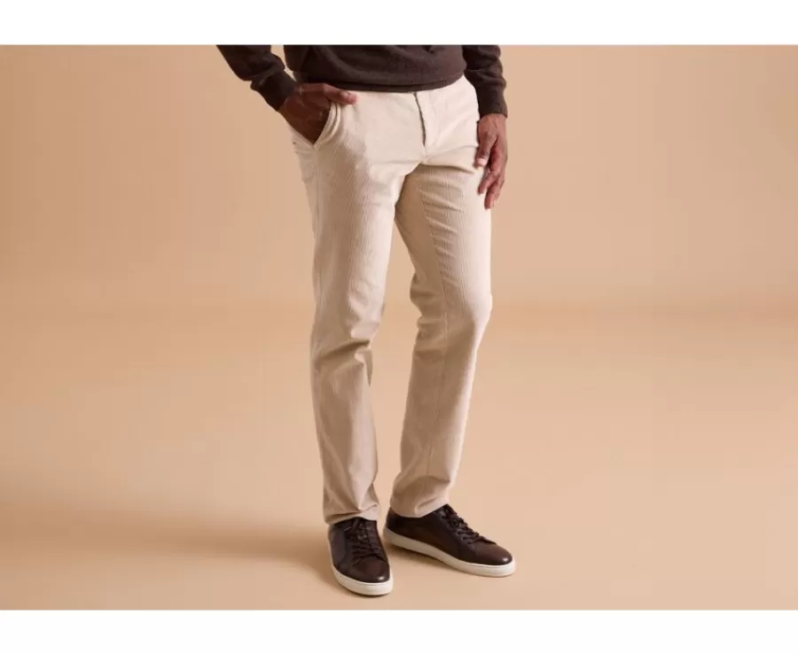 Clearance Pantalón chino de pana Crudo para hombre Norman Pantalones Ajustados