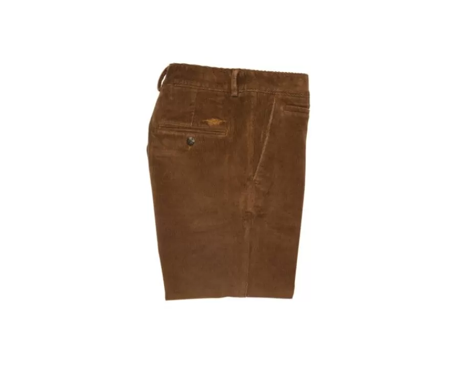 Flash Sale Pantalón chino de pana para hombre Camel oscuro Norman Pantalones Ajustados
