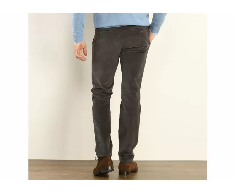 Flash Sale Pantalón chino de pana para hombre Gris topo Norman Pantalones Ajustados