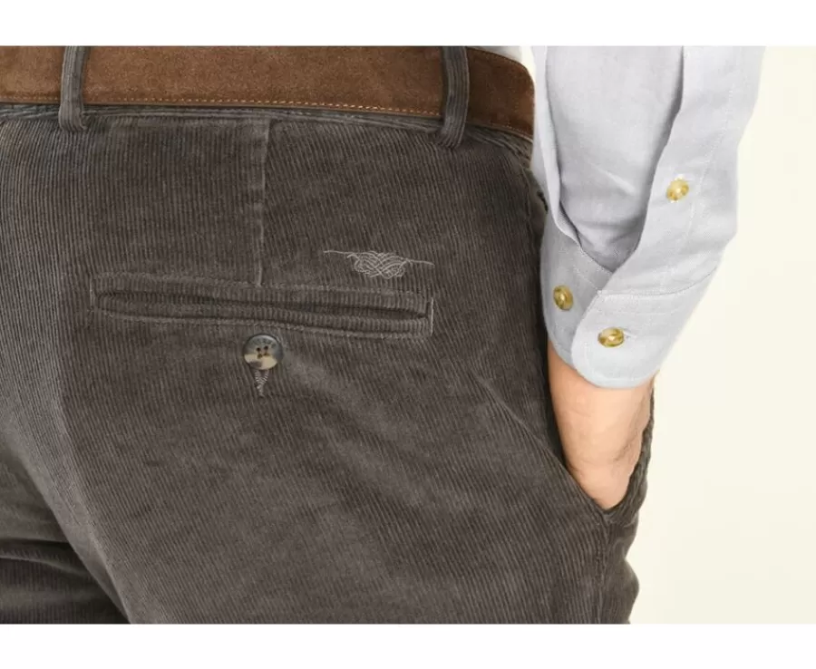 Flash Sale Pantalón chino de pana para hombre Gris topo Norman Pantalones Ajustados