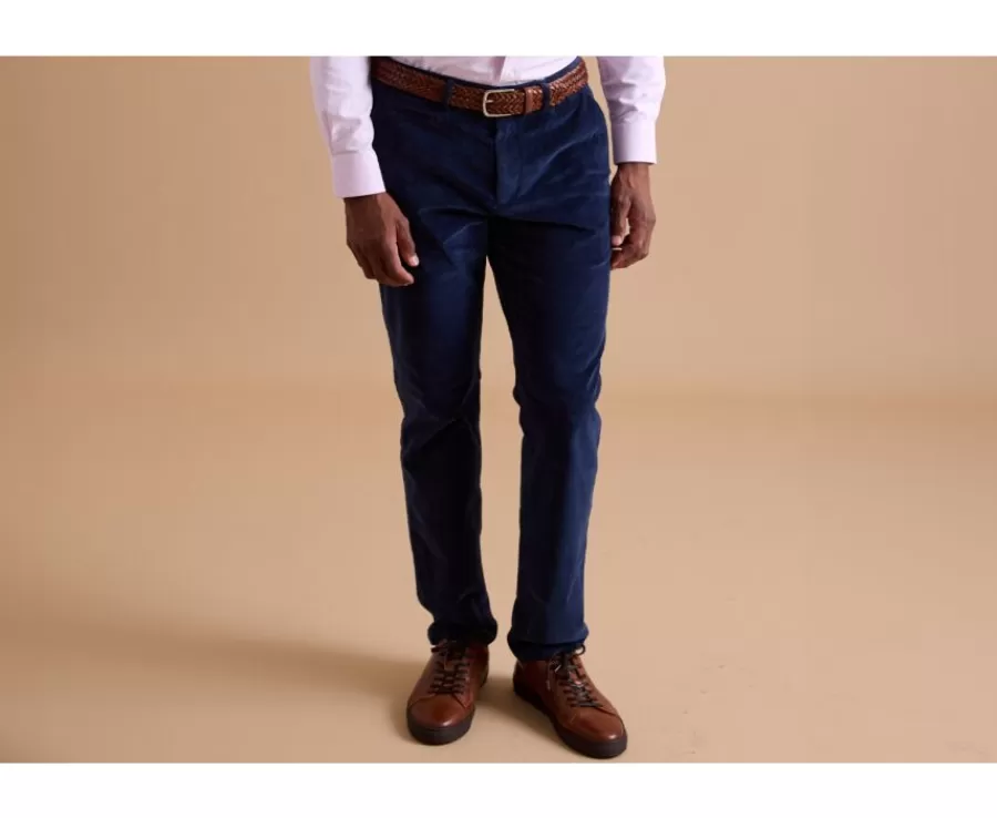 Flash Sale Pantalón chino de terciopelo Navy Kinsley Pantalones Ajustados