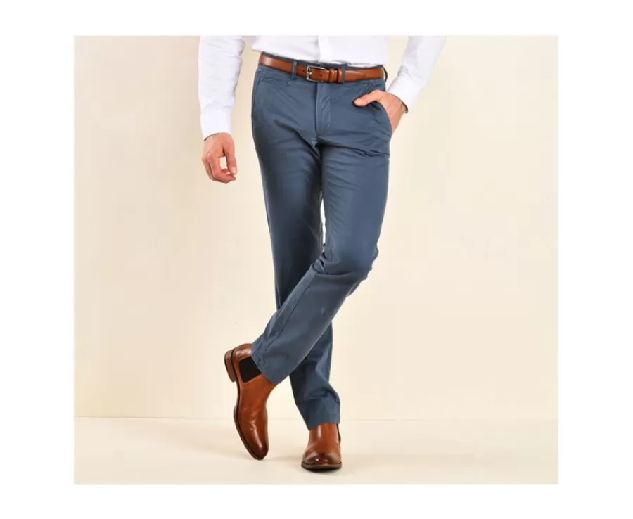 Sale Pantalón chino hombre Azul nórdico Kyrk Pantalones Ajustados | Pantalones Chino