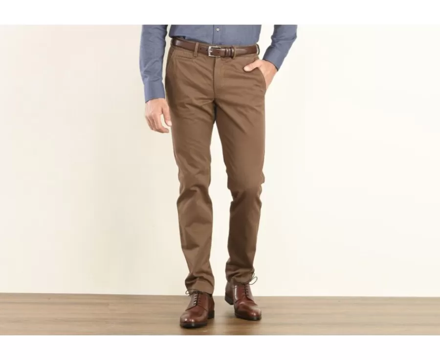 Shop Pantalón chino hombre Chocolate Nigel Ii Pantalones Ajustados | Pantalones Chino