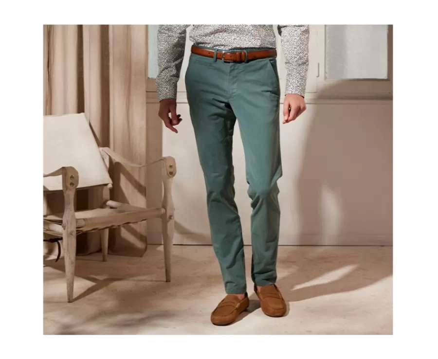 Cheap Pantalón chino hombre Verde pino Kyrk Pantalones Ajustados | Pantalones Chino