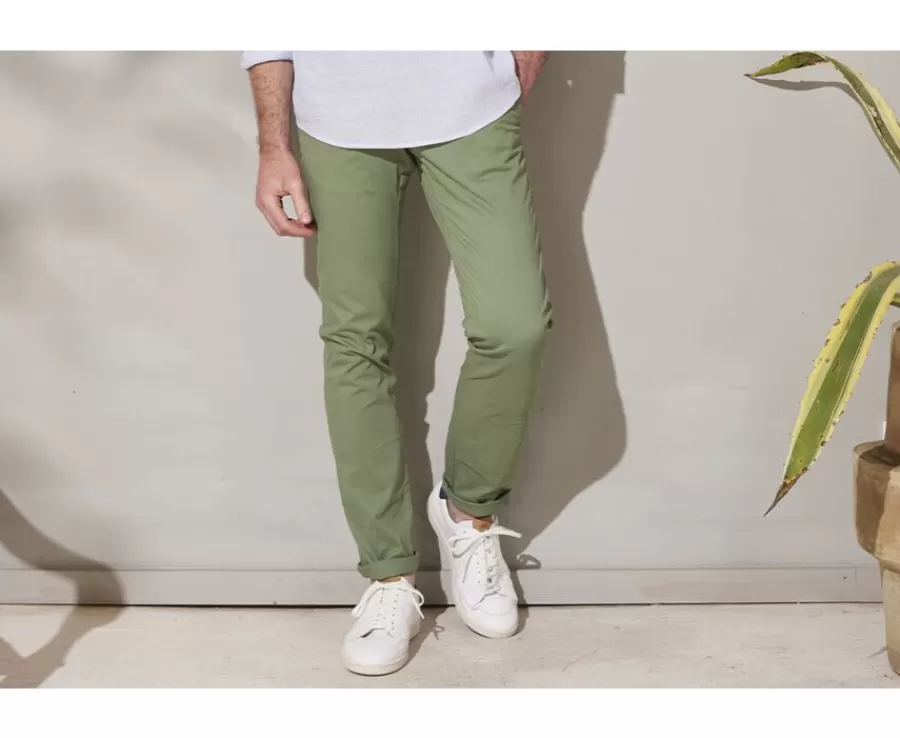 Shop Pantalón chino hombre Verde salvia Kyrk Pantalones Ajustados | Pantalones Chino