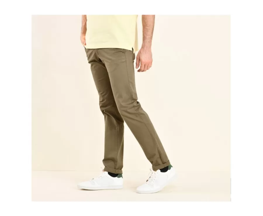 Hot Pantalón chino para hombre Aceituna oscura Kyrk Pantalones Ajustados | Pantalones Chino