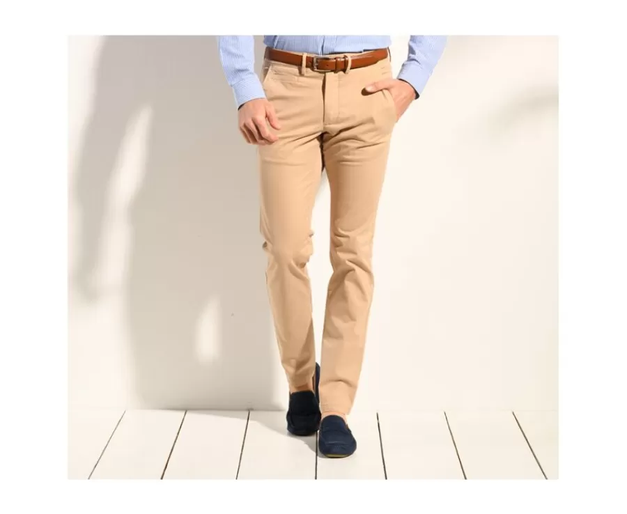 Store Pantalón chino para hombre Beis oscuro Kyrk Pantalones Chino | Pantalones Ajustados