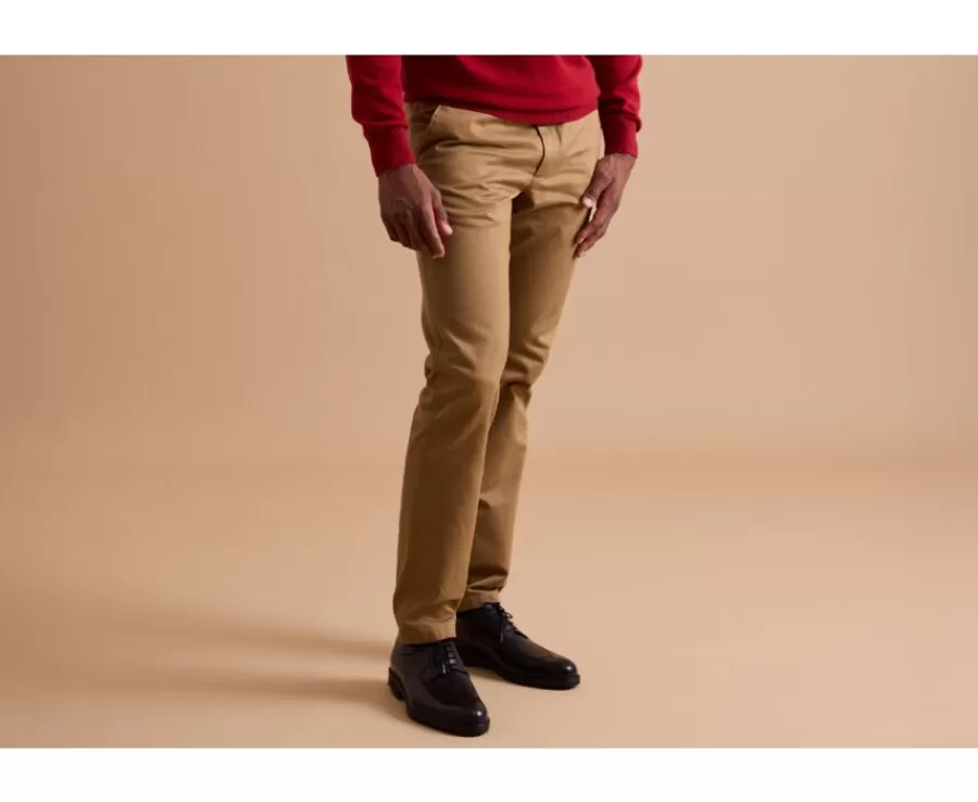 Shop Pantalón chino para hombre Camel Oscuro Nigel Ii Pantalones Ajustados | Pantalones Chino