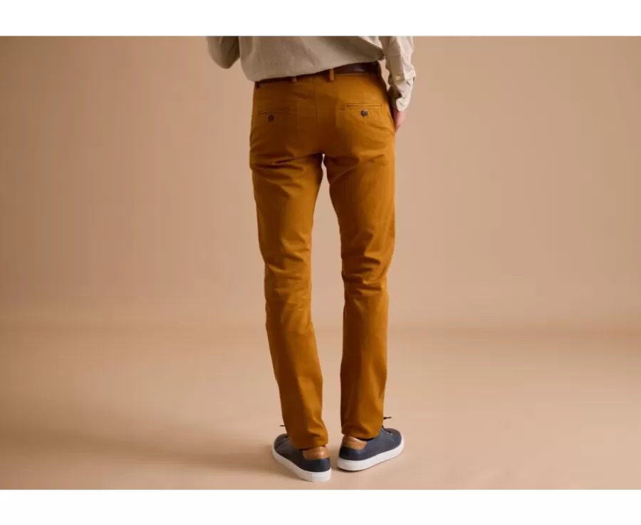 Store Pantalón chino para hombre Ocre Oscuro Nigel Ii Pantalones Ajustados | Pantalones Chino