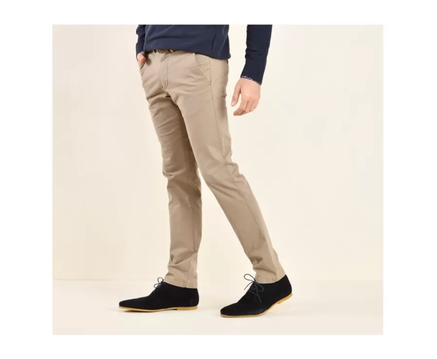 Shop Pantalón chino para hombre Topo claro Kyrk Pantalones Ajustados | Pantalones Chino