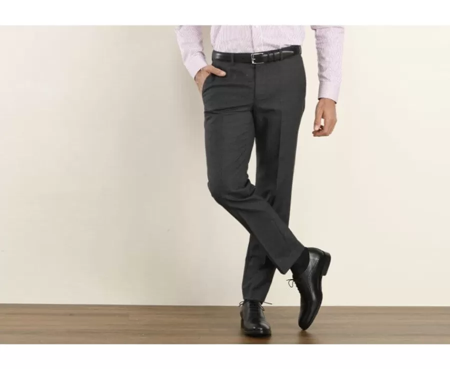 Cheap Pantalón de traje Gris oscuro moteado para hombre Lazare Pantalones De Traje