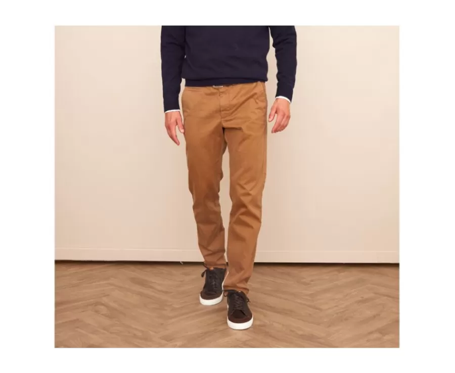 Hot Pantalon chino para hombre Caramelo Nigel Ii Pantalones Ajustados