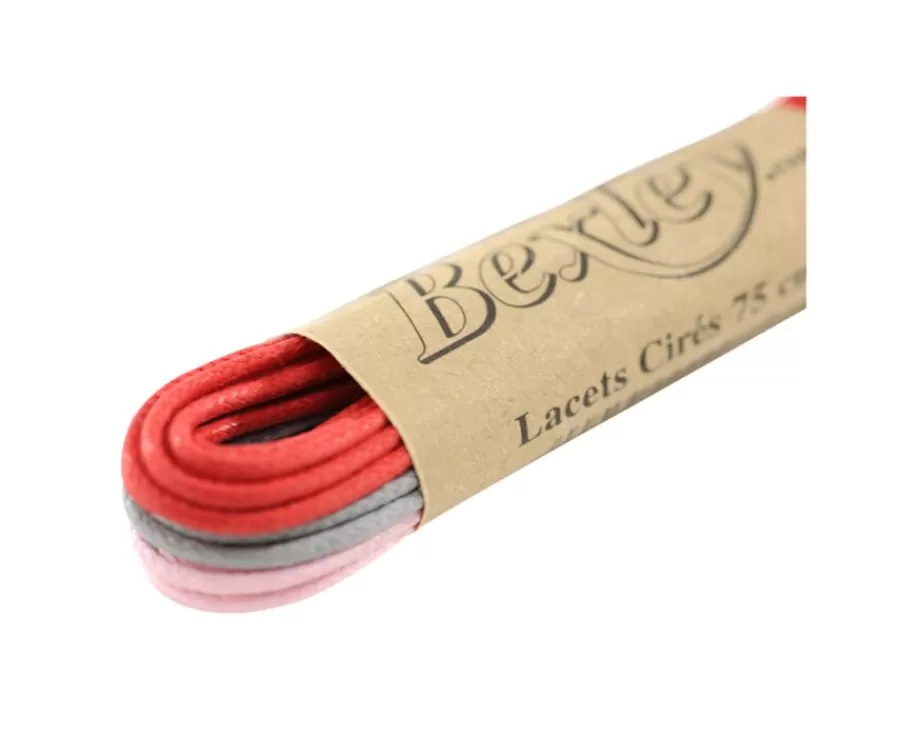 Flash Sale 3 pares de cordones para zapatos de vestir - Rojo, gris y rosa Accesorios De Zapatos