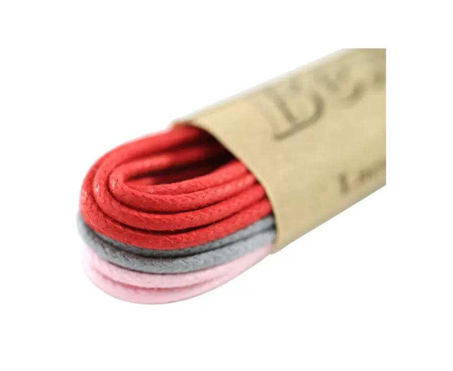 Flash Sale 3 pares de cordones para zapatos de vestir - Rojo, gris y rosa Accesorios De Zapatos