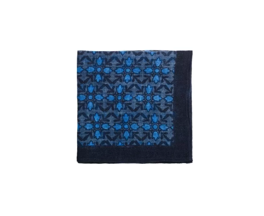 Cheap Pañuelo de bolsillo estampado de lino NAvy y Azul para hombre Corbatas, Pajaritas Y Pañuelos De Bolsillo | Corbatas Y Pajaritas