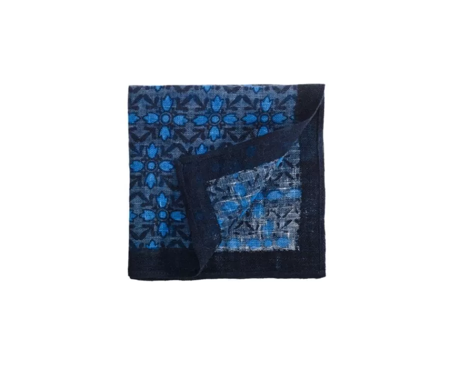 Cheap Pañuelo de bolsillo estampado de lino NAvy y Azul para hombre Corbatas, Pajaritas Y Pañuelos De Bolsillo | Corbatas Y Pajaritas