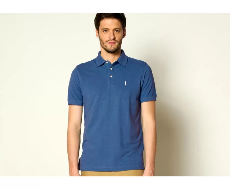 Outlet Polo de hombre Azul Acero Adger Polos Corte Ajustado