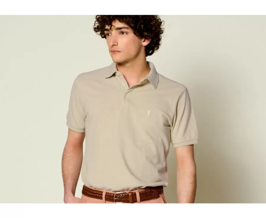 Flash Sale Polo de hombre Beis Adger Polos Corte Ajustado