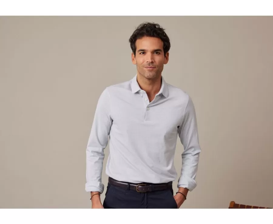 Best Sale Polo de hombre de manga larga Azul Claro Aiden Ml Polos Manga Larga | Polos