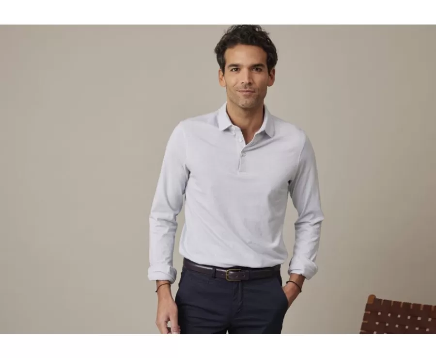Best Sale Polo de hombre de manga larga Azul Claro Aiden Ml Polos Manga Larga | Polos