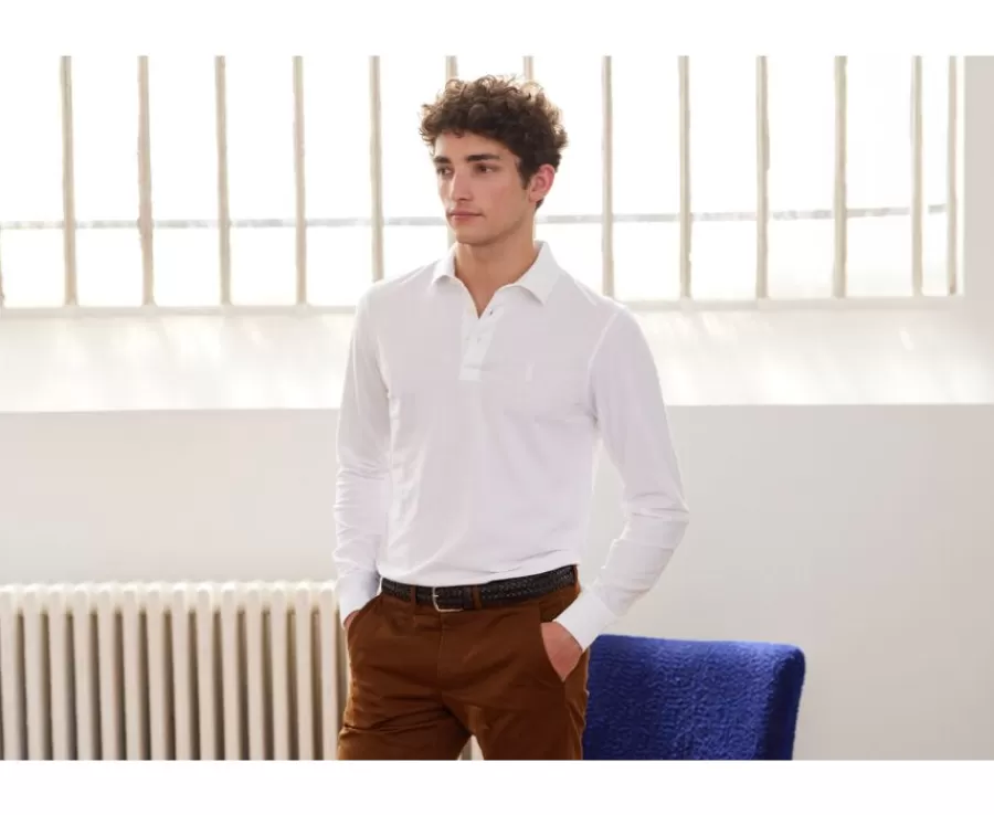 Shop Polo de hombre de manga larga Blanco Alec Ii Ml Polos Manga Larga | Polos