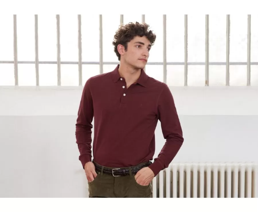Cheap Polo de hombre de manga larga Burdeos Alec Ii Ml Polos Manga Larga | Polos